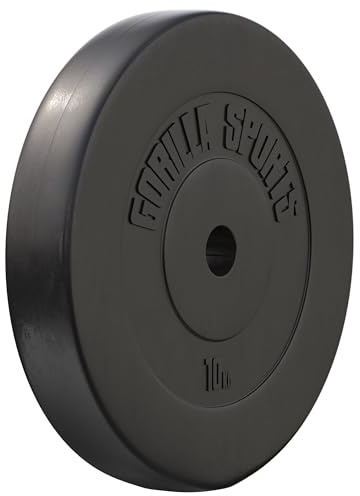 GORILLA SPORTS® Hantelscheiben 30 mm, 1,25–30 kg, Kunststoff, Einzel/Set | Bodenschonende Gewichtsscheiben mit robuster Kunststoffummantelung – ideal für Home Gym & Krafttraining