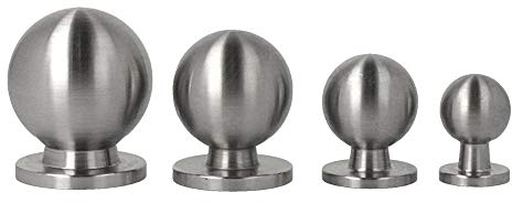 Möbelknopf Möbelgriff Schubladenknopf Knopf massiv Edelstahl ø 15mm Kugelknopf Schrankknopf matt gebürstet