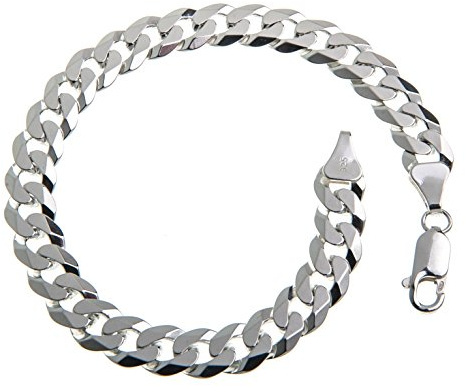 Silberketten Store Panzerkette Armband Herren Silber 7,5mm | Panzerarmband Herren Silber 925 nickelfrei I Männer Armband 1,8mm Stärke mit Karabiner