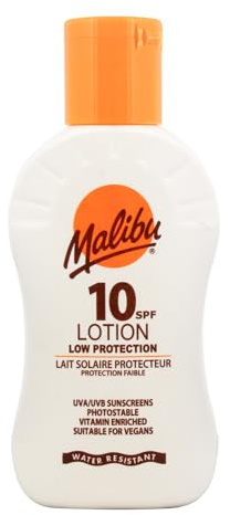 Malibu Sun SPF 10 Lotion, Low Protection Sun Cream, Water Resistant, Vitamin Enriched, 100ml