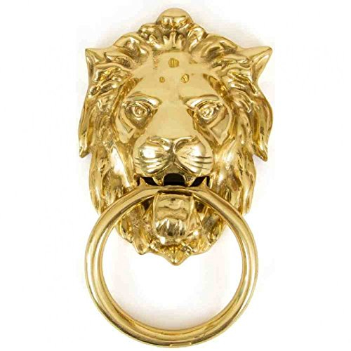 From The Anvil Türklopfer aus poliertem Messing mit Löwenkopf