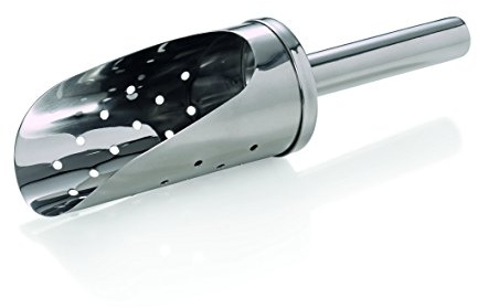 Eisschaufel aus Chromnickelstahl – gelochte Schaufel Ø 5 cm, 18 cm Gesamtlänge, 10 cm Schaufelmaß – Perfekt für Crushed Ice & Hygiene