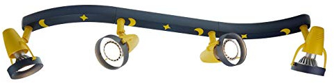 Niermann Standby LED Strahlerleiste MOND & STERNE 4 Spots schwenkbar, LED Deckenstrahler für optimales Licht im Kinderzimmer