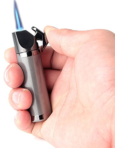 Metal Cylinder Design Torch Flame Windproof Lighter Color Random