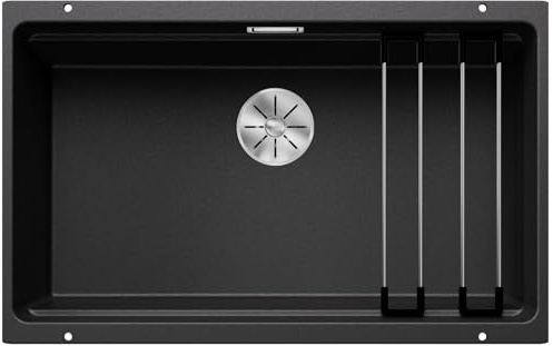BLANCO ETAGON 700-U – Évier de Cuisine en Granit pour Meubles Bas de 80 cm de Large – Sous Plan – SILGRANIT – Gris – 525167