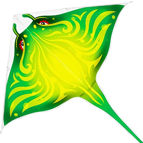 Mint's Colorful Life Devil Fish Drachen für Kinder und Erwachsene, Delta-Drachen einleiner groß, Flugdrachen (grün)