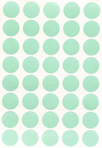 Etiketten Pastell Grün 19 mm runde Aufkleber – 1,9 cm Klebepunkte 600 Stück von Royal Green