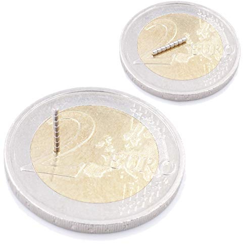 Brudazon | 90 Scheiben-Magnete 1x1mm | N52 Güteklasse - Neodym-Magnete | Ideal für Modellbau, Foto, Whiteboard, Werkstatt, Kühlschrank | Magnetscheibe