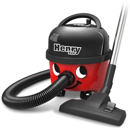 Henry HVR160E Eco Bagged Cylinder Vacuum with EcoBrush, Large 6 Litre Capacity, Powerful AiroBrush, High Efficiency Motor, 30% Less Energy Usage & 80% Recycled Packaging, XL 10 m Cable, 420 w, Red