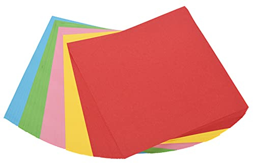 Origami-Papier Bastelpapier Faltblätter quadratisch, 15,6 x 15,6 cm, 125er Pack in 5 Farben sortiert