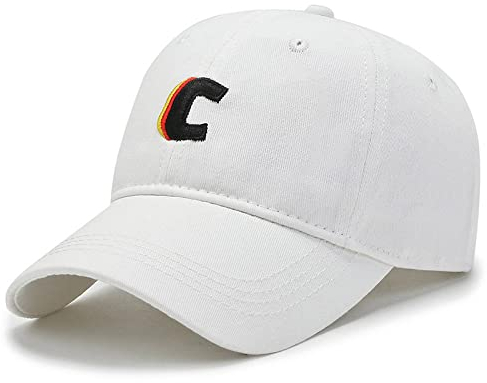 HHRHLKNH Herren Cap Hut Damen Schirmmütze Softtop All-Match Retro-Waschung Stickerei Baseballmütze Outdoor Casual Herrenhut,Weiß,Einstellbar