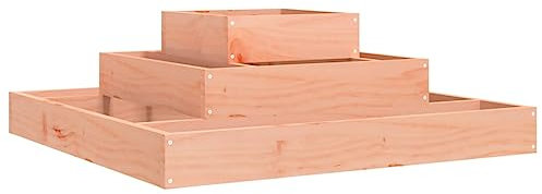 vidaXL Pflanzkübel, Blumenkasten 3-stufiges Design, Hochbeet für Garten Dekorativ, Pflanzpyramide Kräuterpyramide, Massivholz Douglasie