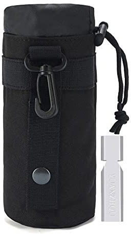 YUANZHOU Taktische Wasserflaschentasche Molle Flaschentasche Flaschenholster Flaschenschutz Wasserflaschenhalter,Black