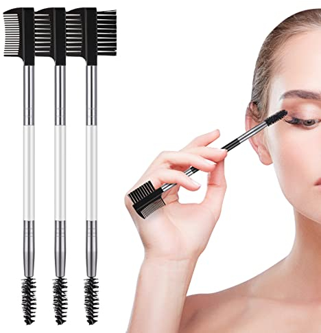 Cobee Sopracciglia Shaper per ciglia, spazzola per sopracciglia pettine strumento per separare le ciglia con 3 diversi pennelli a rocchetto per donne ragazze separare le ciglia(bianco-3 pezzi)
