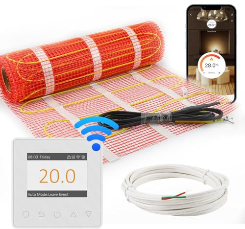 HEATIT Underfloor Heating mat Electric Radiant Self-Adhesive Floor Heating System 150w/㎡ Warmmat (4㎡ 84K)
