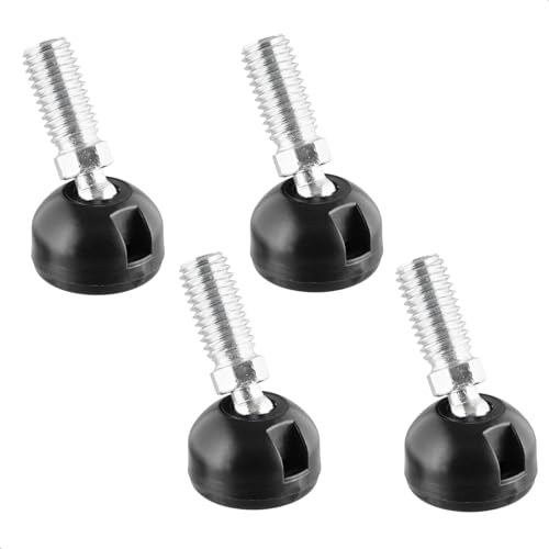 Wagner Design Verstellfuß/Nivellierfuß mit Kugelgelenk Ø 40 mm, schwarz, Gewindestift M10 x 25 mm, Möbelgleiter - Kunststoff Black - Durchmesser Ø 25 mm inklusiv - Made in DE - 15436804