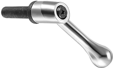CoCud Klemmhebel Griffe M12 x 40mm Stecker Gewinde Einstellbar Silberton | 1Stk, Schnellspanner Verriegelung Drehend Bolzen Knöpfe, für Drehmaschinen