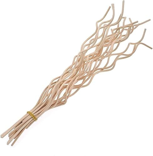 Royal Sapphire Reed Diffuser Sticks,Essential Oil Fragrance Handmade Aromatherapy Wavy Rattan Home Decor Volatile Stick Diffuser Replacement(Wood Color 50pcs) 9inches