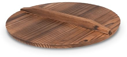 Craft Wok Couvercle pour woks 35-36 cm traditionnel en bois plat asiatique / 732W323-14in