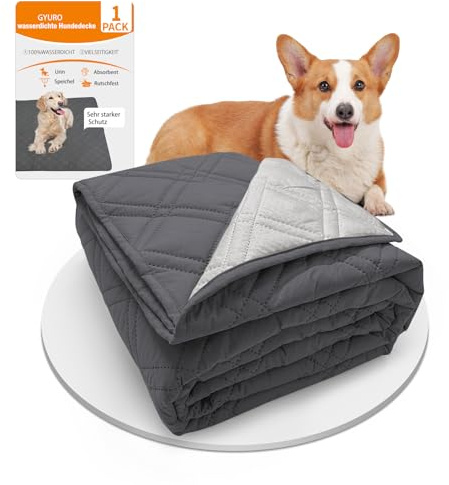 GYURO wasserdichte Hundedecke, beidseitig verwendbar, robuste Hundematte für Sofa und Bett, waschbar für Hunde und Katzen (Grau-Netz, 137 * 208CM)