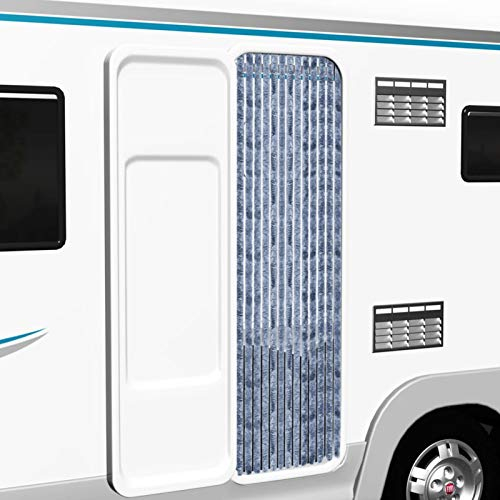 ZEYUAN Insektenschutz-Vorhang, Fliegenvorhang, Fliegenschutz Tür, Balkontür Fliegengitter, Fiegengittertür, Silbern 120x220 cm Chenille