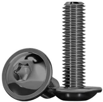 Drenky Negro Tornillos De Cabeza Plana Con Brida 20 Piezas, M4x30mm Tornillos Torx ISO 7380-2 Tornillo De Cabeza Alomada Con Brida Acero Inoxidable A2 V2A Tornillos De Máquina, Rosca Completa