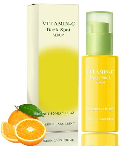 Green Tangerine Vitamin C Serum - Vitamin C Dark Spot Serum Gesicht - Feuchtigkeitsspendend Gesichtsserum für Frauen - Pigmentflecken Entferner Gesicht Essenz - Anti-Aging Dark Spot Remover Hautpflege