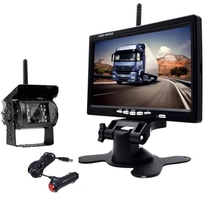 Rückfahrkameras 7 ''Fahrzeug Drahtlose Reverse HD Kamera 12V-24V Rückansicht Kamera Für LKW Bus RV Bagger Anhänger LCD Monitor Auto Monitor Reverse Kamera(A with one Camera)