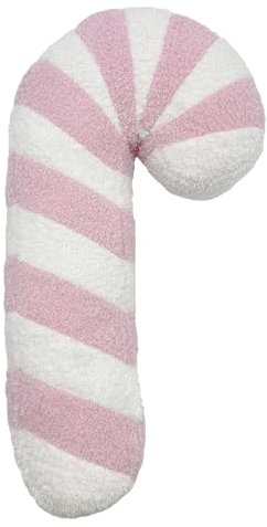 Kissenrolle 80 cm Mit Bezug Zuckerstangen-Kissen, Zuckerstangen-Weihnachtsdekorationen, niedliche Kissen, 17 Plüsch-Weihnachts-Zuckerstangen-förmiges Dekokissen, rote weiße (One Size)