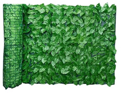 Sichtschutz Balkon Künstlicher Blatt-Sichtschutzzaun, Rollwand, Landschaftsbau-Zaun, Sichtschutzzaun, Sichtschutz, for den Außenbereich, Garten, Hinterhof, Balkon, grüner Korb(0.5x1M Melon leaves)