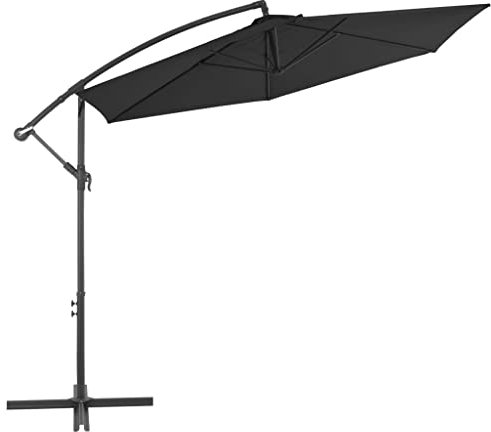 Annlera Garten-Sonnenschirm Balkonschirm Marktschirm Tischschirm Strandschirm Gartenmöbel Outdoor-Schirm Wasserdicht und Sonnenschutz Moderne und Elegante Design Schwarz 300x244 cm