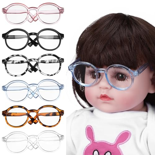 BESTonZON Gafas De Sol para Muñecas Mini Gafas para Muñecas De Plástico Transparente 6 Piezas Accesorios para Casas De Y Disfraces 3.54 X 1.25 X 0.39 Pulgadas