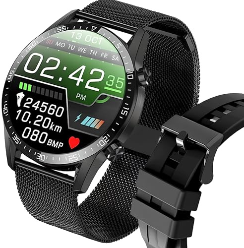Retoo smartwatch uomo donna 1,5 orologio fitness con Bluetooth, orologio da polso per monitor del sonno, cardiofrequenzimetro, contapassi, frequenza cardiaca, carica induttiva, cinturino aggiuntivo,