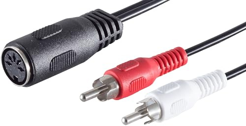 1aTTack.de 1x 0.2m 5-pin DIN socket to 2 RCA plugs (mono) audio adapter cable Perfect for HiFi music systems Studio equipment