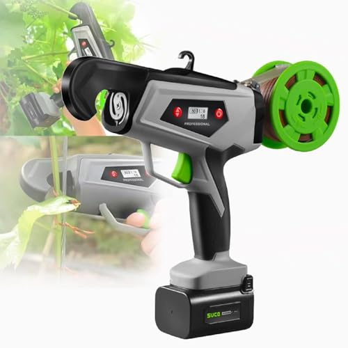 FJYAWEN Portable Plant Tying Machine, Garden Plant Tying Machine, Gardening Plant Vine Tying Tool, with Digital Display, 25 Mm Max Diameter, for Cucumber and Pepper Flowers