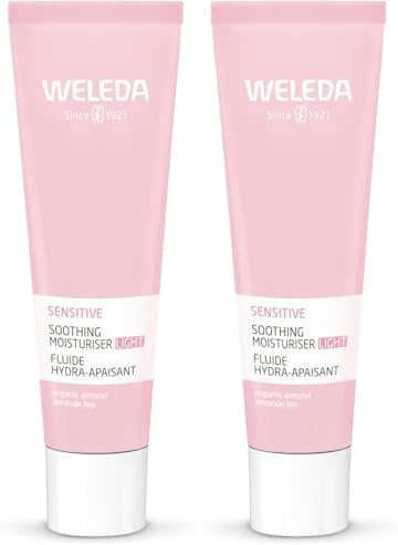 WELEDA Bio Mandel Sensitiv Feuchtigkeitscreme Leicht - unparfümierte Naturkosmetik Feuchtigkeitspflege Gesichtscreme beruhigt sensible, trockene Haut & sorgt für einen gesunden Teint (1x 30 ml)