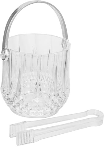 Cabilock Seau à Glace Transparent avec Pince Plastique Seau à Glaçons Multifonction Portable pour Bar Et Cocktails