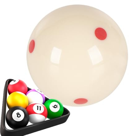 Pool Training Queue Ball - Standard Red Dot Ball, Billard Übungsgeräte | Präzisionsharz Sport Lernzubehör, Professionelles Leistungswerkzeug mit Punktmarker für Familienanfänger, Standard
