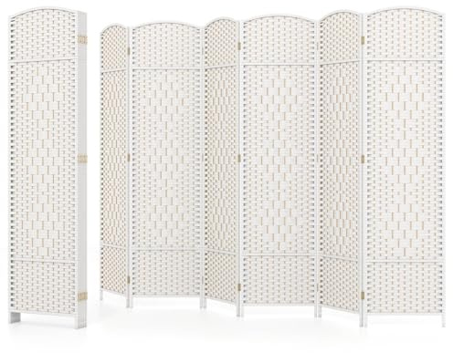 Multigot 6 Panel Room Divider, Folding Privacy Protection Screen, Free Standing Decorative Separator for Bedroom Living Room Office (White)