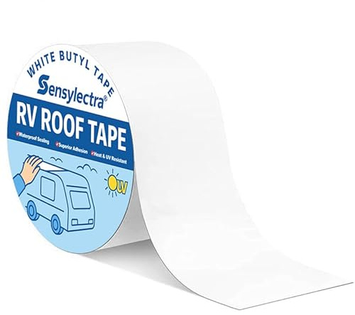 Butylkautschuk Selbstklebend Wasserdicht,Wohnwagen Dichtband,Abdichtung Klebeband,Wasserdicht Dichtungsband,Bitumenband für Wohnmobil,Dach,Caravan,Rohrleitung (10cm*10M)