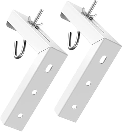 Homoyoyo Projector Screen Hook Bracket for Home Or Office Projector Screen White Steel Wall Mount with L-shaped Sturdy Design and Smooth Finish, Multi-function Ceiling Hanging Bracket