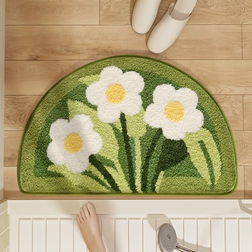 Dermalyx Wald Serie Diseño Alfombra De Baño, Suave Y Antideslizante, Forma De Planta Tapete Para Ducha, Duradero Y Absorbente, Colorida Esterilla De Baño, Tapete 45 * 70cm