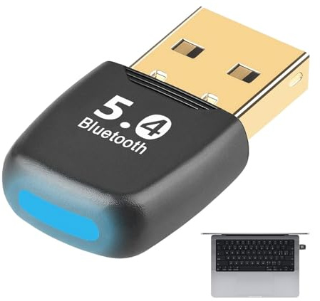 Bluetooth Adapter, 5.4 20M Range USB Bluetooth Adapter for PC, Plug and Play Bluetooths Dongle for PC with Bluetooths Mouse, Keyboard, Laptop, Windows 11/10/8.1