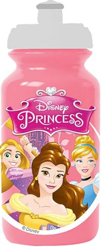 Borraccia rosa per bambine in plastica Disney Principesse da 380 ml con chiusura antigoccia e banda antiscivolo