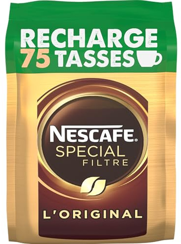 NESCAFE SPECIAL FILTRE L'Original - Café Soluble Instantané - Intensité 6 - Grains Arabica & Robusta - Emballage 100% Recyclable - Recharge De 150 g