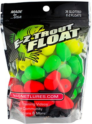 Trout Magnet E-Z Trout Float Fishing Bobbers, Easy Depth Adjustment, Ideal To Drift Small Lures Or Bait 36-Pack