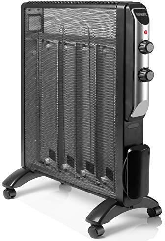 Duronic (Certified Refurbished) HV220 Slimline Black Mica Panel 2.0KW Radiant Convector Heater with Thermostat - Oil Free Heater - Heats up in 1 Minute