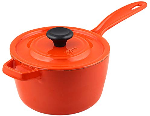 XCXDX Pot À Lait en Fonte Émaillée De 16 Cm, sans Danger pour La Santé Et sans Revêtement Chimique, Poêle Antiadhésive