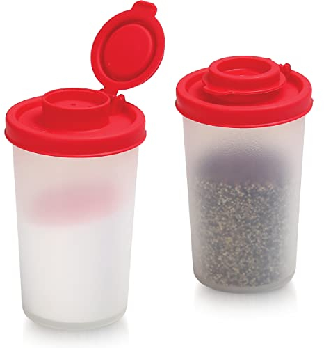 Signora Ware kleine Salz- und Pfefferstreuer für unterwegs - Mini Streuer Set für Salz und Pfeffer mit Deckel zum mitnehmen - Perfekt für Reisen, Camping und To-Go - Verschließbar - 135g, 2er Packung