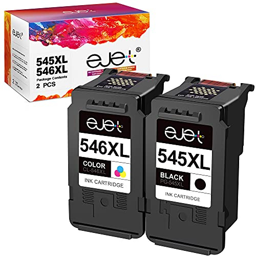 ejet 545XL 546XL Multipack als Ersatz für Canon Druckerpatronen 545 546 XL | PG 545 XL PG-545XL CL-546 XL für Canon Pixma MX495 TR4550 TR4551 MG2550s MG2555s TS3150 TS3151 MG2950 MG3050 MG3051 IP2850